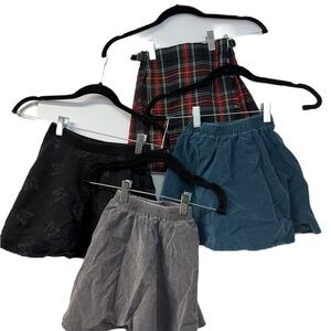 Girls Skirt Bundle Red, Black, Gray, Plaid, Butterfly Skirt Set size 3/4